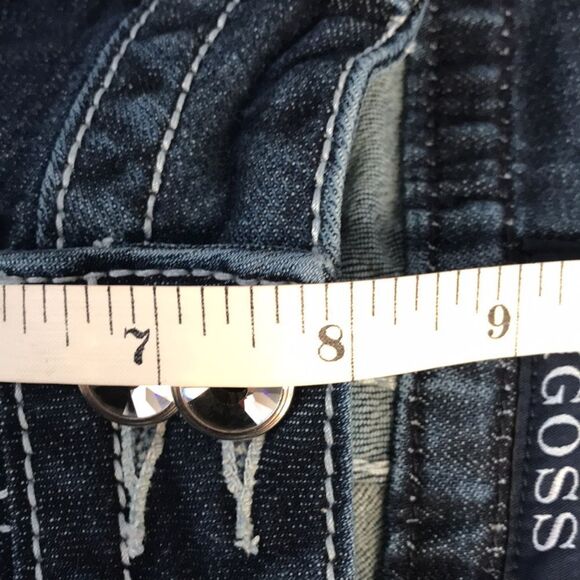 VIGOSS Dublin CAPRI Skimmer Jeans Women's Size 1/2 Embellished Denim Ankle Crop - Picture 13 of 15